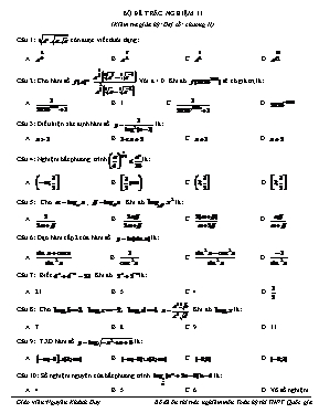 Bộ đề trắc nghiệm 11 môn Toán